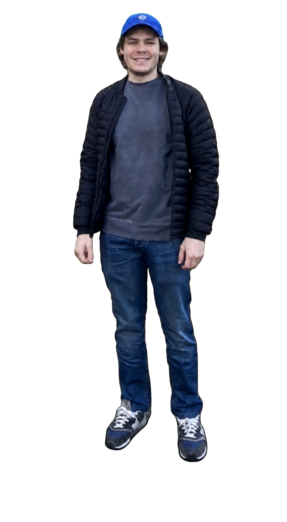 Spencer Rosenberg wearing a blue baseball cap